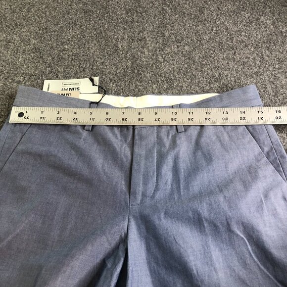 Express Pants Mens 29x30 Blue Photographer Slim Straight Chino Dress Flat Front - Picture 5 of 11